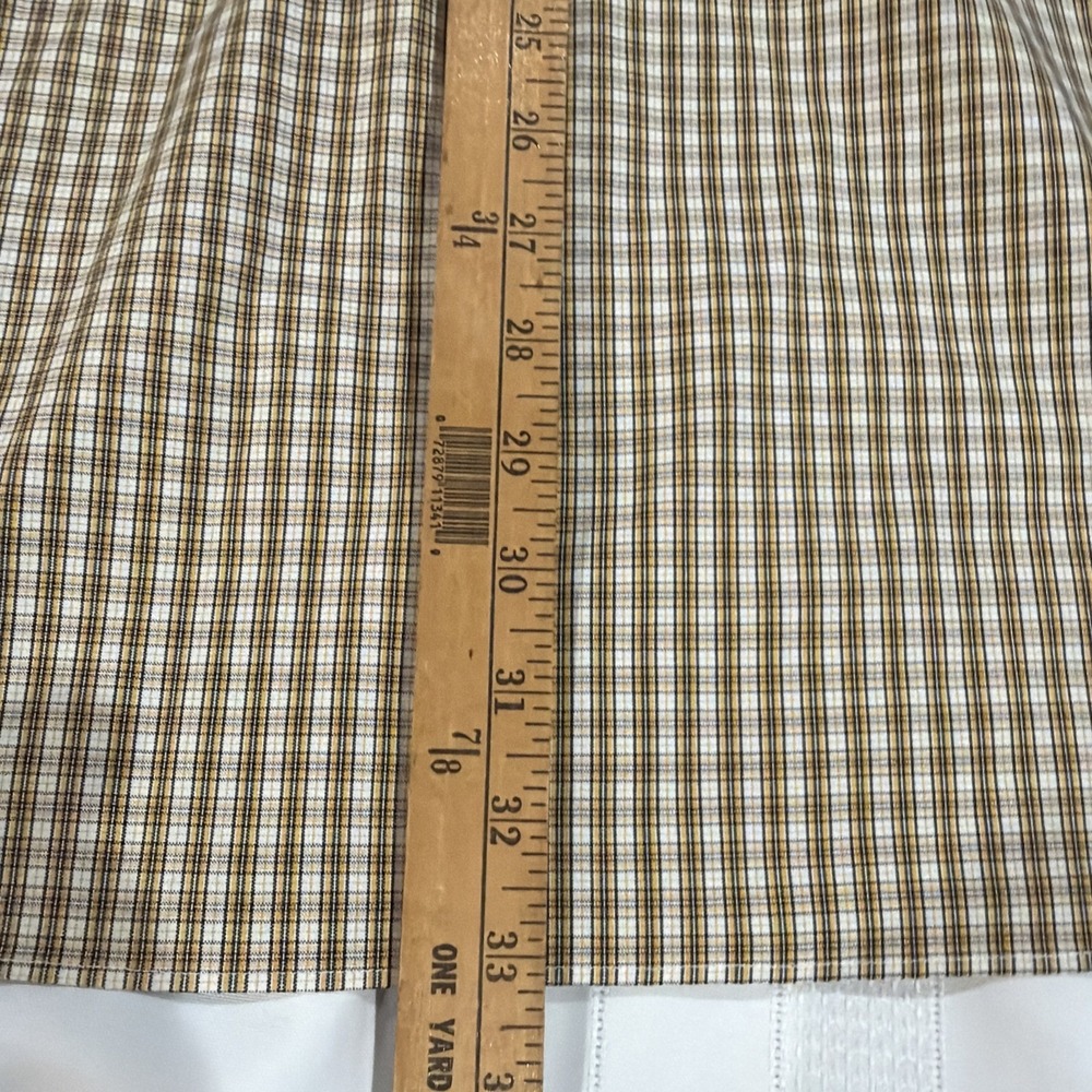 Eddie Bauer Mens Size XL Plaid Shirt Yellow Black Wrinkle Resistant Relaxed Fit - Picture 4 of 5
